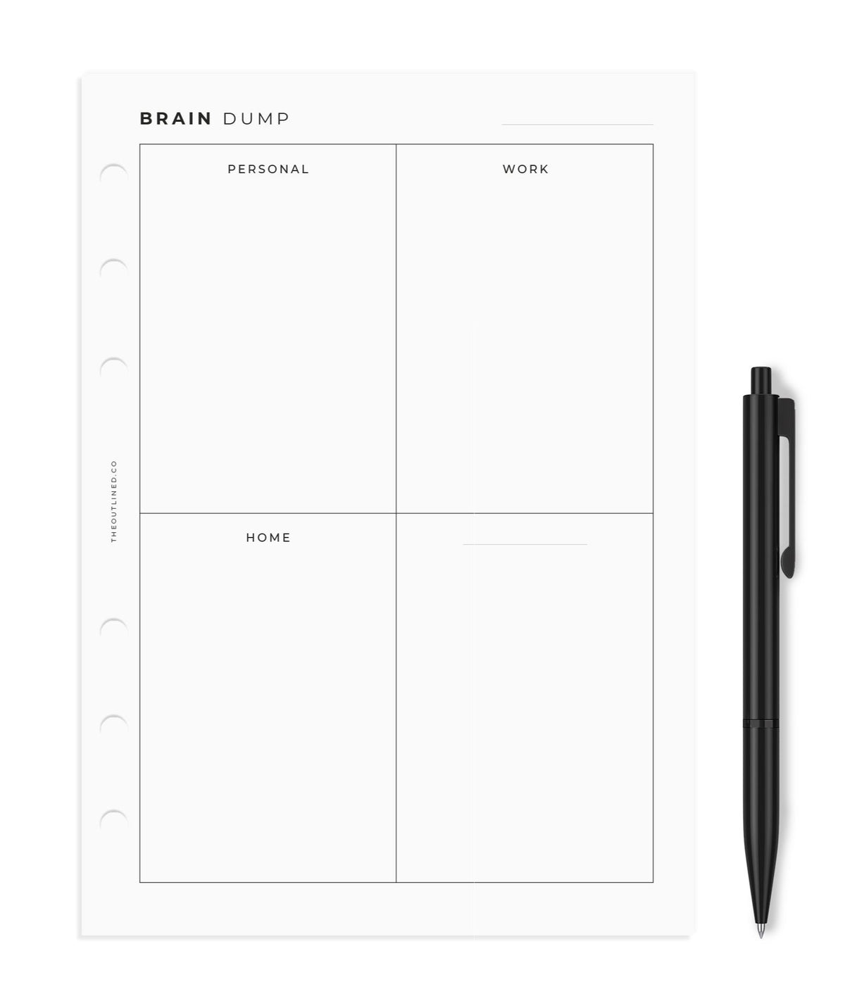 Brain Dump Planner Inserts