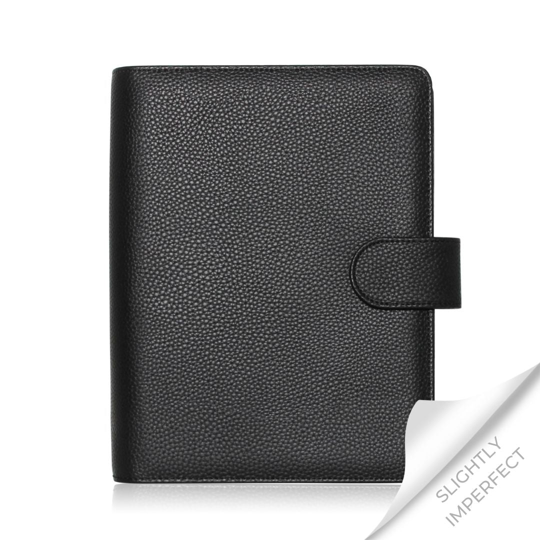 SLIGHTLY IMPERFECT | Pebbled Leather A5 Planner Cover - Black