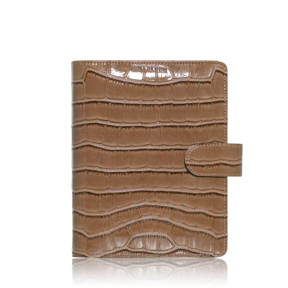 PRE-ORDER Personal-Wide | Croc Leather Planner Cover - Brown (Ships Dec 5th)