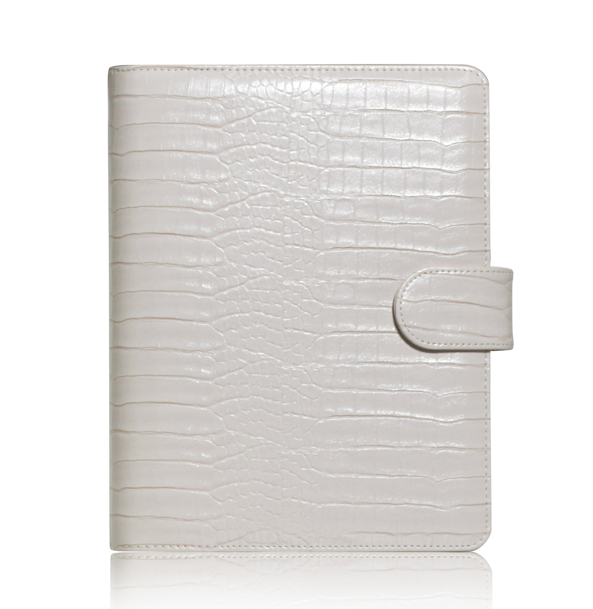 Croc Leather A5 Planner Cover - Cream