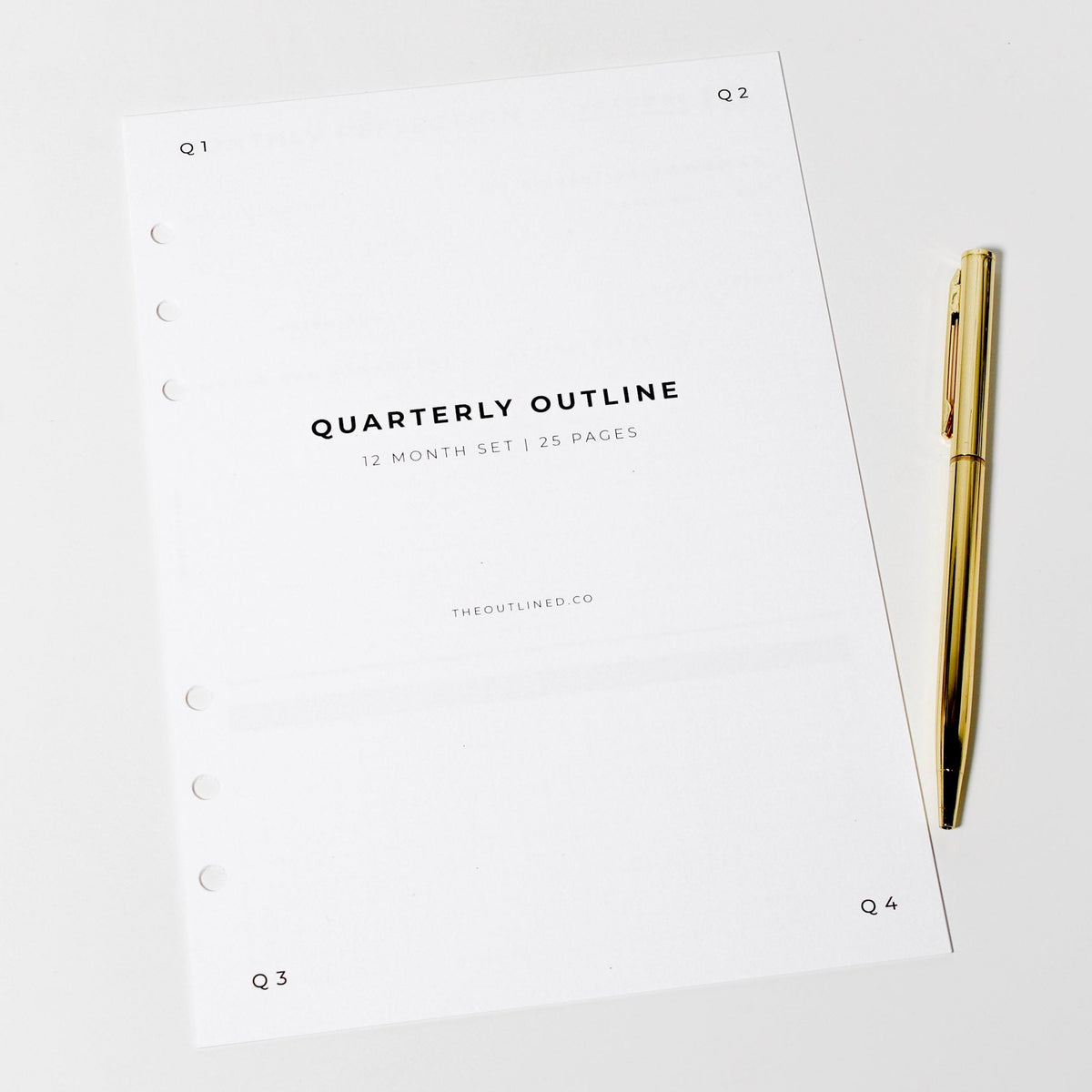 Quarterly Outline Planner Inserts